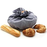 Hot Ideas Cesta Eléctrica Redonda para Pan - Cuadros Pequenos Azul (Enchufe Eur)